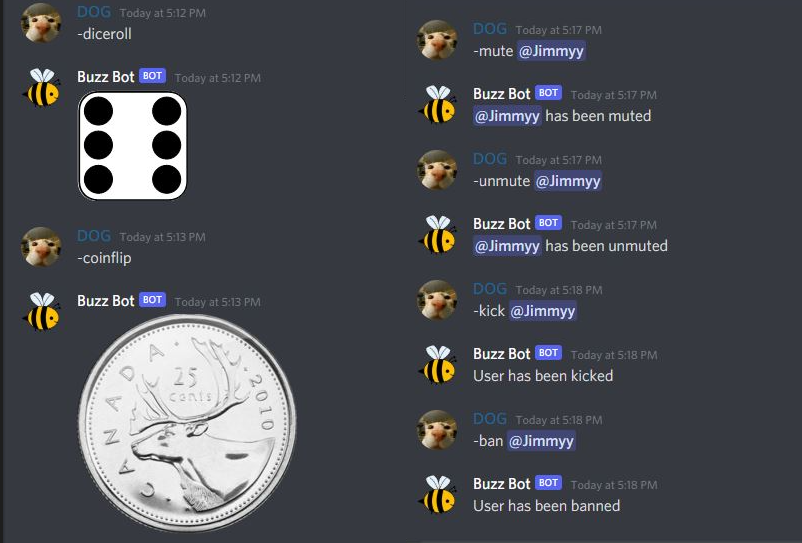 Buzz Bot Discord moderation bot screenshot