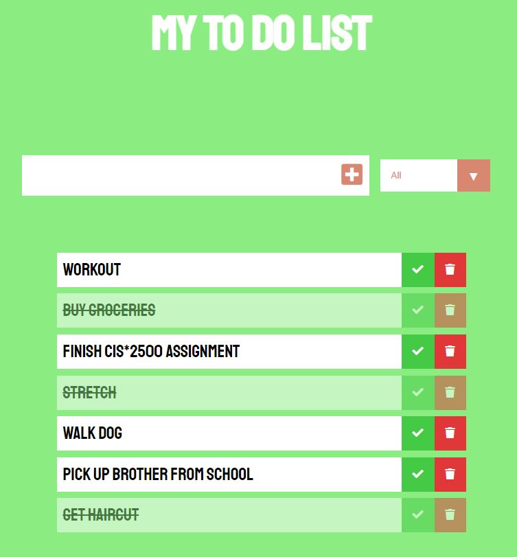 To-do List app screenshot